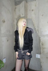 Sleek Fur Hood Zip-Up
