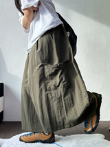 CARGO POCKET STRING ロングロングオーバーバミューダ 💚🖤🩶3COLOR