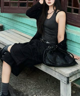 Stripe Haulter Neck Sleeveless