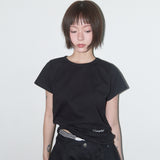 リバース・オブ・ヘブン クロップTシャツ (Black) F25QB135