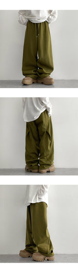 Illun Curve 切開ワイドバンディングパンツ