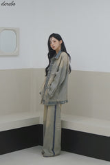ヴィンテージ ルーズフィット ワイドデニムジャケット