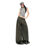 Tie-Detail Puddle Wide-Leg Pants