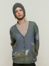 COLLECTION VINTAGE PRINTED CARDIGAN [GREEN]