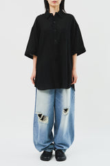 Destoryed Balloon Denim (2color)