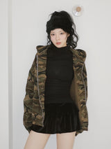 velvet cancan banding mini skirt
