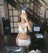 [ 3-piece / skirt set ]パイシスローズコサージュビキニ