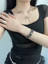 Ribbon ball necklace