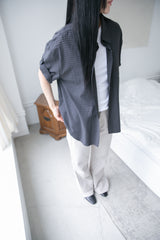 roll-up sleeve check half shirt(2colors)