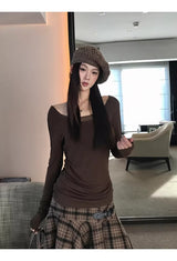 バックローズシースルーロングスリーブTシャツ