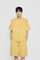 24FW アップリケロゴピグメントショートスリーブTシャツイエロー