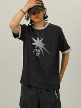 HE リンガー スター プリント 1/2 T
