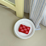 STRAWBERRY CHECKERBOARD WALLET