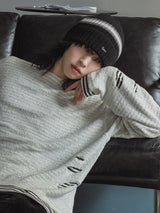 Zite Layered Stripe Damage Knit