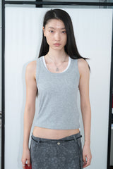 ベーシック リブ スリーブレス (Gray)