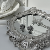 [クォン・ウンビ Piercing] メタルローズピアス - Silver Color