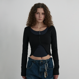 Dry Fit Layered Cover-Up Bolero Cardigan - BLACK