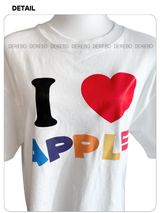 I Love Apple Cotton Oversized Fit Half Sleeve Tee