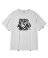 Blur Effect Round T-Shirt-Grey