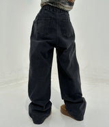 (UNISEX/ S-3XL) BALLOON DARK BLUE WIDE HAREM UNISEX PANTS