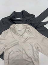 Satin Tie V-Neck Blouse