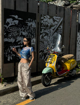 オーシャンシースルークロップ半袖Tシャツ