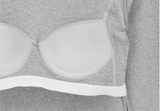 [B-BASIC] ソフトUネックブラトップ長袖Tシャツ (エンベデッド)