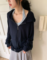 Hona Summer Loose Fit Cool Span Hood Zip-Up