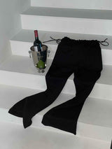 Angel frill ribbon wide pants