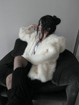 lisa faux fur hooded jacket (2color)