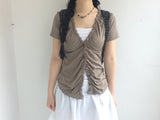 Shirring Flared Dress