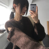 Siang open shoulder button knitwear