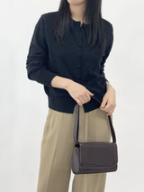 Picre Round Neck Button Long Sleeve Knit Cardigan