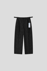 ASCLO クールエバーサイドバックルリネンデニムスラックス (3color)