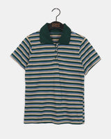 Nama Stripe Polo Collar Short Sleeve T-shirt