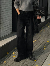 Tei velvet wide denim pants
