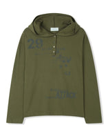 (UNISEX) アタック ヘンリーネック フーデッド ロングスリーブ