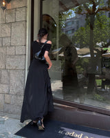 Kun chiffon layered unbalance wrap skirt