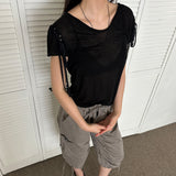 SEETHROUGH SLIM LINE TSHIRT BLACK