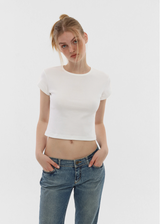 [B-BASIC] クールスタンダードラウンドクロップ半袖Tシャツ (2SIZE)