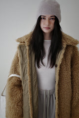 Reversible fur coat, Camel