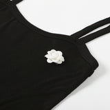ホリデーエッセンシャルノースリーブドレス (BLACK)