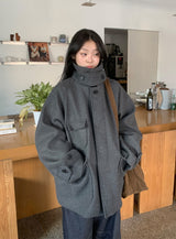 [unisex] ポピスウールハイネックハーフコート