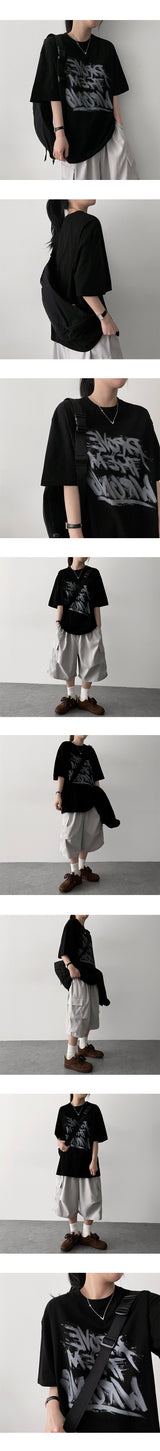 ループオーバーサイズフィットショートスリーブTシャツ