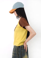 Toned-Down Raglan Short Sleeve T-Shirt