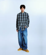 AB EMBROIDERY CHECK SHIRTS (BLACK)