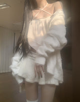 ining strap frill top (ivory)