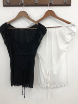 Sheer Lace Ribbon Top