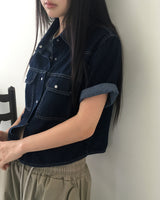 Sino Pocket Snap Button 半袖デニムシャツ