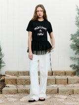 LAYERED WRAP MINI SKIRT BLACK